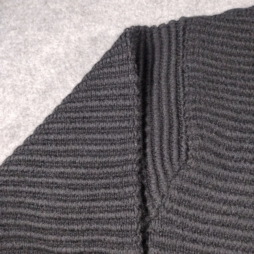 Vintage EMS Eastern Mountain Sports Men's S Wool Ribbed Crewneck Sweater Black